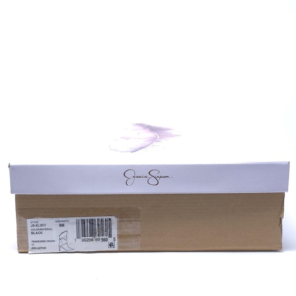 New Jessica Simpson Elisti Black Leather High Heel Bootie Size 9M - Picture 11 of 11